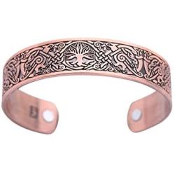 fishhook Viking Tree of Life Raven Talisman Magnetic Bangle Bracelet for Easing Fatigue