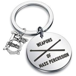CENWA Drummer Gift Drummer Keychain Weapons of Mass Percussion Drum Kit Gifts Musician Keychain Percussion Jewelry Drum Player Band Gifts