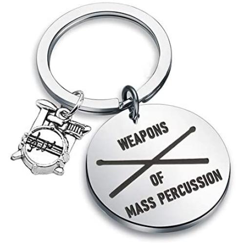CENWA Drummer Gift Drummer Keychain Weapons of Mass Percussion Drum Kit Gifts Musician Keychain Percussion Jewelry Drum Player Band Gifts