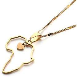 Africa Map Pendant Necklaces Heart African of Maps Jewelry Charms Heart Map
