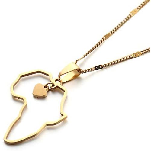 Africa Map Pendant Necklaces Heart African of Maps Jewelry Charms Heart Map