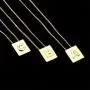 Nkoluky Women Initial Necklace Engraved Tag 18k Gold Plated Personalized Letter Pendant Jewelry