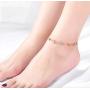JUPPE Minimalist Anklet Ankle Bracelet Foot Chain with Heart Zircon Charms Beach Jewelry for Women and Girls
