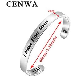 CENWA I Make Finer Moves Dove Cuff Bracelet 1920 Greek Sorority Jewelry Gift for Finer Women