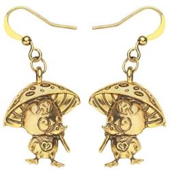 WEVENI Alloy Cute Mushroom Duck Earrings Dangle Silver Gold Plated Jewelry Dainty Gift for Girls Women Ladies