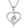 Women 925 Sterling Silver Necklace Love Heart Pendant - Van Chloe '' Only You'' Cubic Zirconia Diamond White Gold Plated Necklace Jewelry Gifts for Women Girls Mothers Day Women 925 Sterling Silver Necklace Love Heart Pendant - Van Chloe '' Only You'' Cubic Zirconia Diamond White Gold Plated Necklace Jewelry Gifts for Women Girls Mothers Day