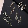 Gold Snake Earrings Stud for Women Personalized Animal Snake Hoop Earrings Punk Cobra Serpent Statement Drop Dangle Earrings Jewelry Set