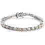 Shop LC 925 Sterling Silver Platinum Plated Oval Opal Tennis Bracelet Engagement Wedding Anniversary Bridal Jewellery for Women