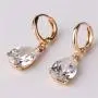 GULICX Party Jewelry Gold Tone White Teardrop Crystal Clear Cubic Zirconia Leverback Dangle Earrings GULICX Party Jewelry Gold Tone White Teardrop Crystal Clear Cubic Zirconia Leverback Dangle Earrings