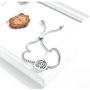 kelistom Life Tree Charm Stainless Steel Bracelet for Women Teen Girls, 18K Gold/Rose Gold/White Gold Plated Adjustable Link Chain Bracelet Gift Friendship
