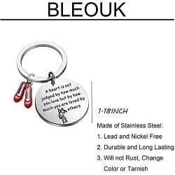 BLEOUK The Wizard of Oz Gifts Inspirational Gift for Women Encouragement Keychain Wizard of Oz Jewelry Ruby Slippers Tin Man Keychain