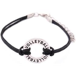 TEAMER Adjustable Wax Cord Bracelet Volleyball Charm Jewelry for Woman/Man Best Gifts
