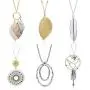 ORAZIO 6 Pcs Long Pendant Necklaces For Women Fashion Jewelry Simple Long Feather Leaf Heart Turquoise Costume Y Necklace Womens Statement Long Necklace Set Boho