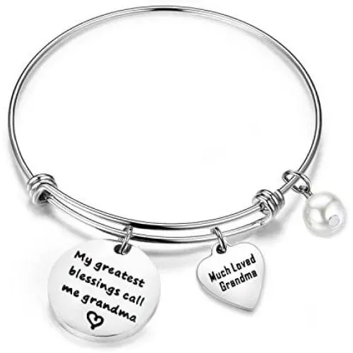 SEIRAA Grandma Bracelet My Greatest Blessings Call Me Grandma Wire Bangle Bracelet Grandma Jewelry Personalized Gift for Nana SEIRAA Grandma Bracelet My Greatest Blessings Call Me Grandma Wire Bangle Bracelet Grandma Jewelry Personalized Gift for Nana