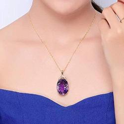 DMOMSA Amethyst Classic Pendant Necklace Jewelry Gift, Suitable for Ladies Gifts for Birthday Party Anniversary Valentines Day