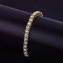 Bling Iced Out Bracelet for Men Hip Hop Diamond Tennis Bracelets in Silver Gold Plated 7 8 9 Inches