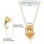 Touchstone Indian Bollywood Gorgeous Traditional Bridal Designer Jewelry Pendant Set in Gold and Silver Tone for Women.