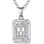 NanMuc Initial Letter Pendant Necklace for Mens Womens 26 Capital Letter Pendant Necklaces for Women Men Boys Steel Chain 18 inch