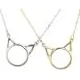 Lux Accessories Two Tone Cat Ear Kitten BFF Best Friends Charm Necklace Set of 2 Lux Accessories Two Tone Cat Ear Kitten BFF Best Friends Charm Necklace Set of 2
