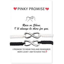 Lanqueen Distance Bracelets for Couples Infinity Matching Relationship Bracelet for Women GF BF Gifts