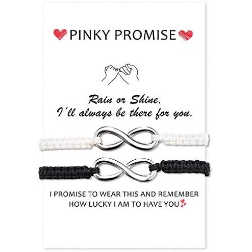Lanqueen Distance Bracelets for Couples Infinity Matching Relationship Bracelet for Women GF BF Gifts