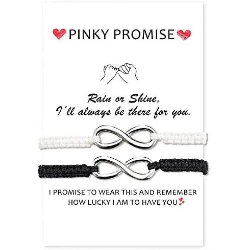 Lanqueen Distance Bracelets for Couples Infinity Matching Relationship Bracelet for Women GF BF Gifts