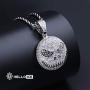HELLOICE Iced Ghost Grimace Necklace Tongue Out Pendant with Free Chain Punk Hip Hop Necklace for Women Men Rapper