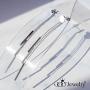 555Jewelry Womens Stainless Steel Triple Bar Drop Dangle Post Nut Earrings