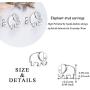 Elephant Jewelry 925 Sterling Silver Lucky Elephant Stud Earrings, Elephant Family Necklace for Women