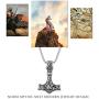 Ropman Gold Norse Viking Jewelry Men Necklace Thor Hammer Mjolnir Necklace Amulet Scandinavian Stainless Steel Pendant Valknut Free 23 Inch Chain