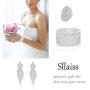Sllaiss Rhinestone Bridal Jewelry Set for Women Sparkling Rhinestone Stretch Bracelet Ring Dangle Tassel Earrings Set Costume Jewelry