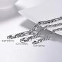 PROSTEEL 316L Stainless Steel Figaro Chain Necklace for Men/Women, Black/18K Real Gold Plated, 4mm to 13mm, 14inch to 30inch, Come Gift Box