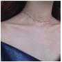 S925 sterling silver tassel necklace niche design necklace female short section collarbone chain simple student temperament personality