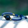 Jewever Obsidian Bracelet Handmade Knot Braided Lucky Rope Charms Gifts for Women and men 14mm Adjustable Band Unisex