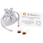 Amber Heart Earrings - Dangle Baltic Amber And Sterling Silver Earrings (Cognac)
