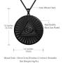 beautlace Evil Eyes Triangle Necklace Silver/18K Gold/Black Gun Plated Round Coin Pendant Jewelry Gifts for Men and Women KP0140