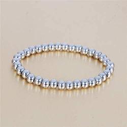 2Pcs Simple Punk Stainless Steel Beaded Bracelets Gold Silver Rose Gold Plated Dainty Stackable Titanium Steel Seeds Bangle for Women Girls Daily Cool Jewelry