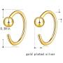 Silver Hoop Earrings, Small Huggie Open Hoop Earrings Cartilage Piercing Earrings for Women Girls