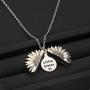 Big Sis Middle Sis Little Sis 3 Piece Sunflower Open Locket Sisters Necklace Set