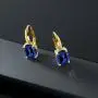 Gem Stone King 6.60 Ct Oval Blue Simulated Sapphire 18K Yellow Gold Plated Silver Earrings Gem Stone King 6.60 Ct Oval Blue Simulated Sapphire 18K Yellow Gold Plated Silver Earrings