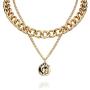 LILIE&WHITE Gold Coin Necklace for Women Fashion Curb Chain Necklaces Chunky Chain Choker Necklaces Jewelry Gift