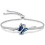 GEORGE · SMITH Birthday Gift Butterfly Crystal Bangle Bracelet for Women Sliver Tone Adjustable Charms Bracelets Women Valentines Day Butterfly Gifts with Elegant Jewelry Box