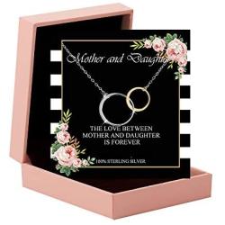creatique Mother Daughter Necklace - Interlocking Circles Necklace, Mothers Day Jewelry Gifts, Mothers Day Necklaces, Mom and Daughter Necklace - Mother and Daughter Necklace