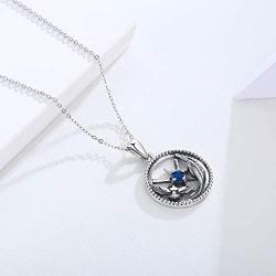 JUSTKIDSTOY Eagle Necklace for Men 925 Sterling Silver Steering Wheel Pendant Jewelry Hawk Necklace for Birthday