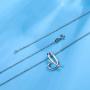 EUDORA Sterling Silver Necklace 26 Letters Alphabet Personalized Charm Pendant with 18inch O-Ring Chain