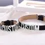 U7 Thick Choker for Women Girls Punk Gothic Jewelry Custom Any Initials Name Charm Personalized Black PU Leather Choker Collar Necklaces, Adjustable, with Gift Box