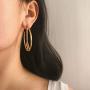Peace Sign Symbol Geometric Stud Earrings Jewelry Minimalist Big Round Hoop Statement Earrings for Women