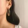 Peace Sign Symbol Geometric Stud Earrings Jewelry Minimalist Big Round Hoop Statement Earrings for Women
