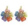 Navachi 18k Gold Plated White Crystal Acetate Blooming Flowers Leverback Earrings Navachi 18k Gold Plated White Crystal Acetate Blooming Flowers Leverback Earrings