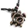 HZMAN Unisex Hawaiian Mother and Baby Turtles Resin Pendant - Adjustable Cord Surfer Necklace - Cool Surfer Hawaiian Beach Style Jewelry